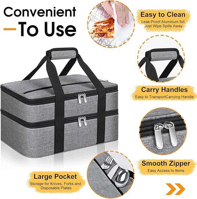 Double Insulated Casserole Carrier, Portable Casserole Carrier - Image 3