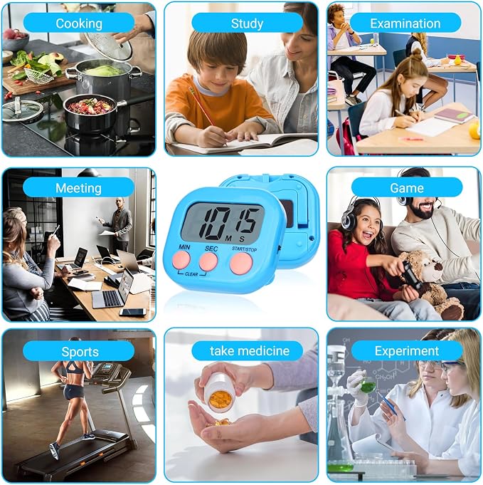 Mwellewm Digital Kitchen Timer 12 Packs Magnetic Classroom Stopwatch Timer 6 - Image 8