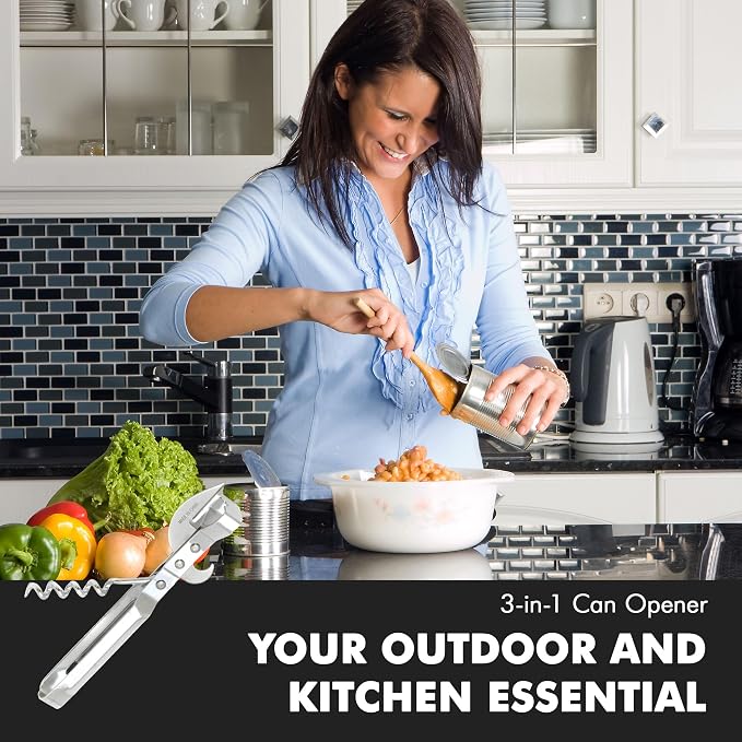 Chef Craft Select 3-in-1 Can Opener, 6 inches in length, Stainless Steel - Image 5