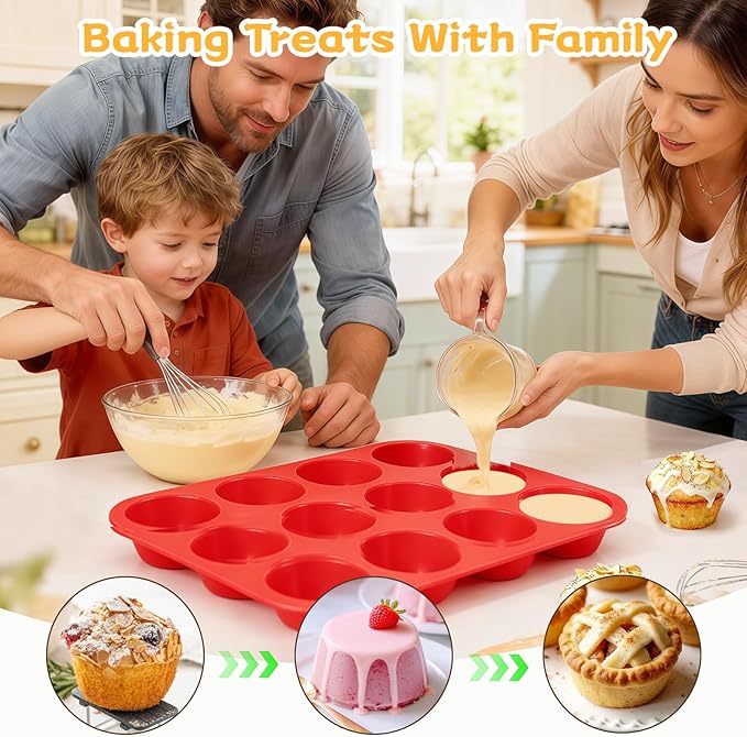 CAKETIME 12 Cups Silicone Muffin Pan - Image 5