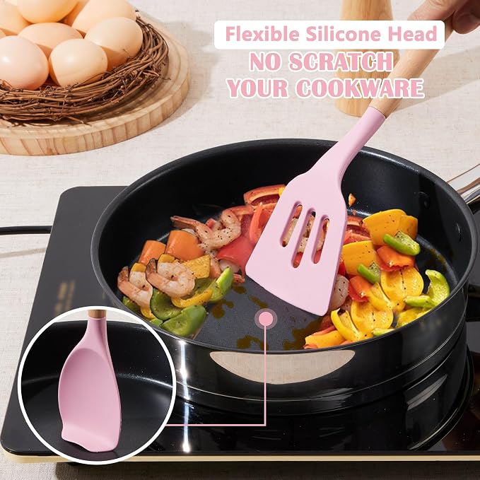 E-far Silicone Cooking Utensils Set, 5-Piece Kitchen Utensils Set - Image 4