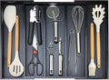 Expandable Large Kitchen Utensil Drawer Organizer Storage Black Bamboo by Hilislog