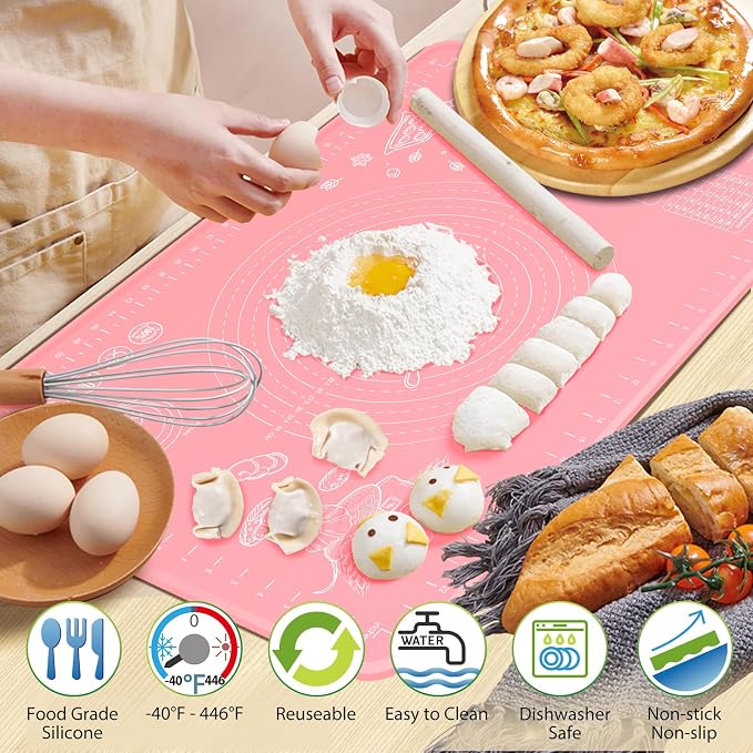 Silicone Pastry Mat 28" x 20" Extra Thick Non Stick Baking Mat - Image 2