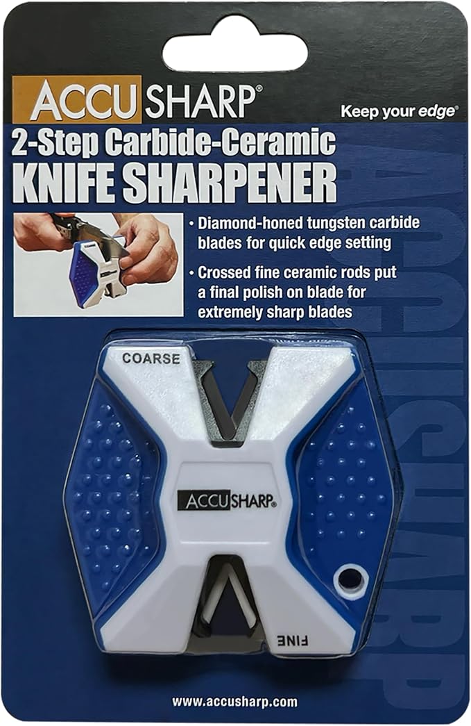 AccuSharp Pull Through Knife Sharpener Keychain, 2-Stage Sharpener - Image 2