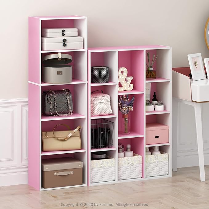 Furinno LUDER Book Shelf, 11-Cube Bookshelf, Reversible Bookcase, 9.4 x 29.1 x - Image 8