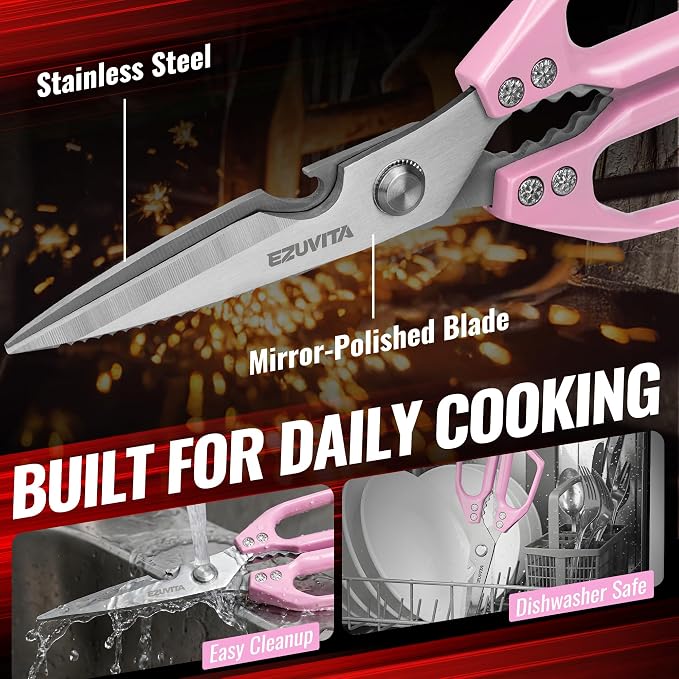 2PC 5-in-1 Multifunctional Heavy-Duty Korean Kitchen Scissors Set, All Purpose - Image 3