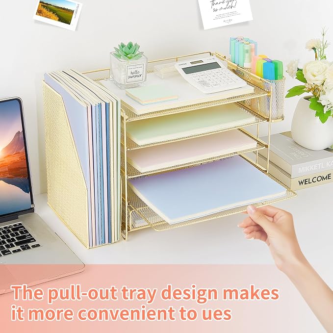 OPNICE Desk Organizer, 5-Tier Paper File Organizer - Image 5