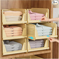 SNSLXH 5 Pack Stackable Closet Organizer Box, Space-Saving Clothes Storage by SNSLXH