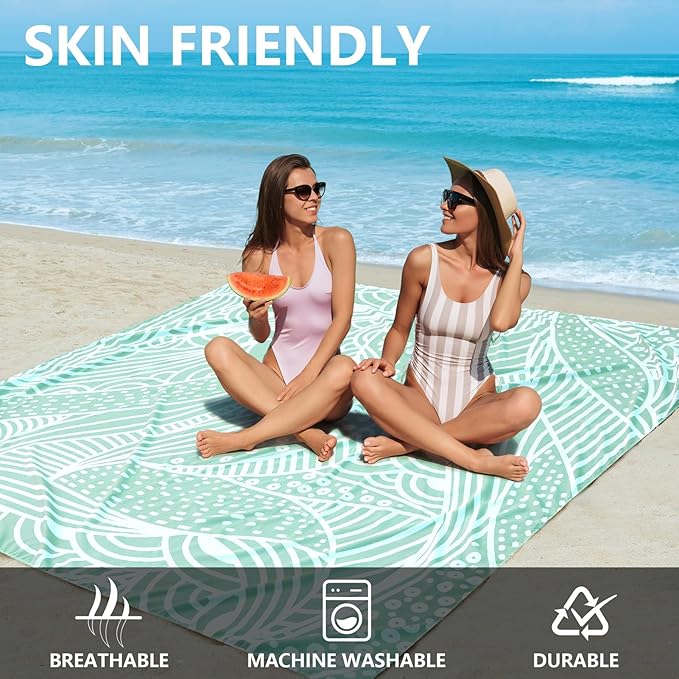 HIHOHO Beach Blanket Waterproof Sandproof Extra Large Beach Mat 79" X - Image 3