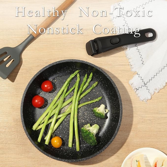 ESLITE LIFE Nonstick Ceramic Frying Pans Skillets Set - Image 4