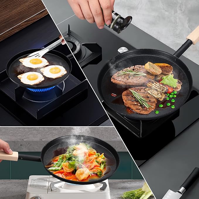 bodkar 8-inch Frying Pan Skillet Flat Crepe Pan, Lightweight Grill Pan - Image 8