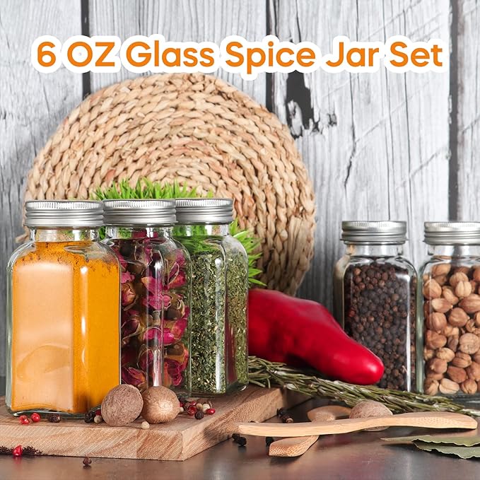 16 Pack 6 oz Glass Spice Jars - Image 6