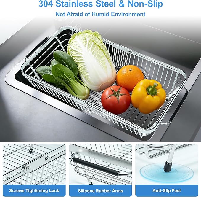 Dish Drying Rack Over The Sink, Stainless Steel Dish Racks - Image 5
