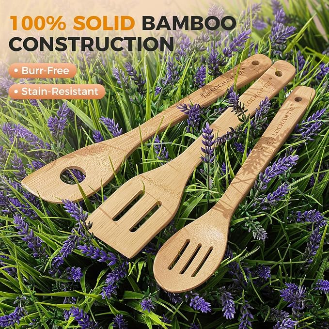 Wooden Spoons for Cooking Bamboo Utensils Set - Image 9