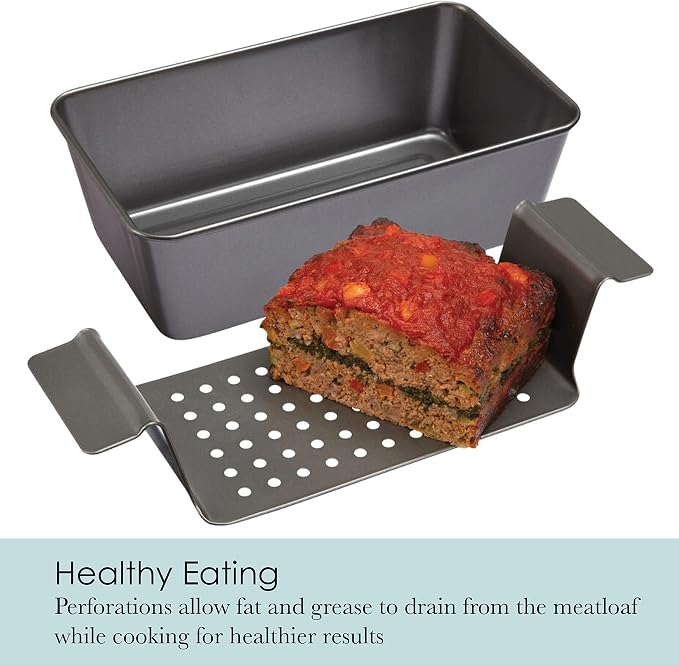 Chicago Metallic 2-Piece Healthy Meatloaf Pan - Image 4