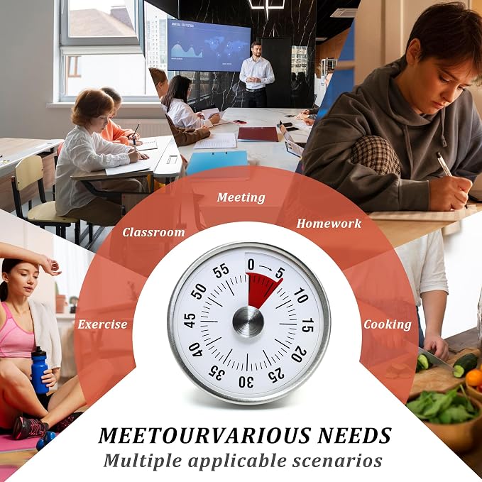 Kitchen Timer for Cooking, Chef Cooking Timer Clock, Visual Timers, 60-Minute - Image 5