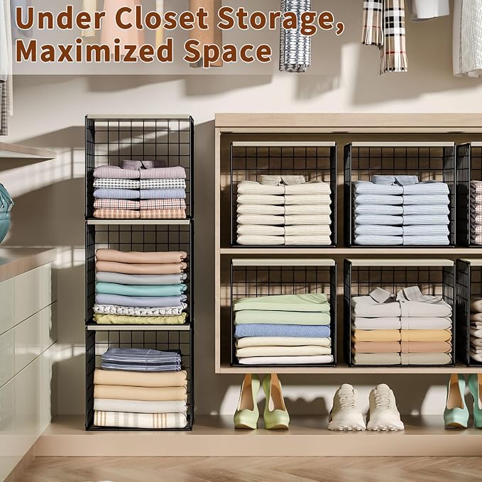 3PCS Stackable Closet Organizers and Storage, Shelves - Image 6