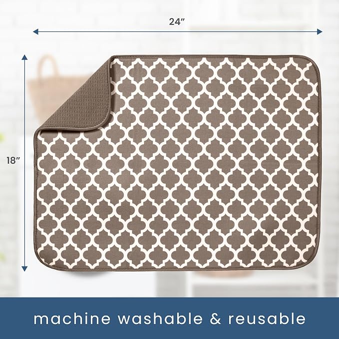S&T INC. Dish Drying Mat XL, 18” x 24”, Absorbent Microfiber Kitchen Counter Mat - Image 6