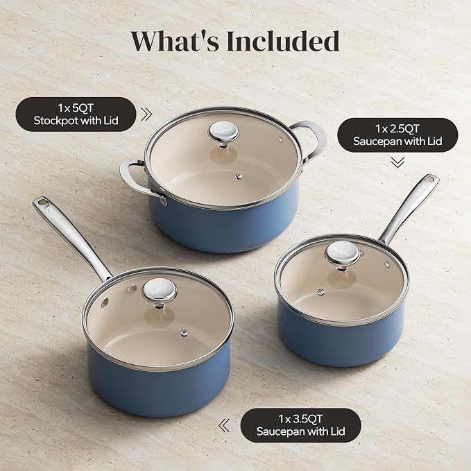 Redchef Non-stick Stock Pots Set 5QT, Sauce Pan - Image 8