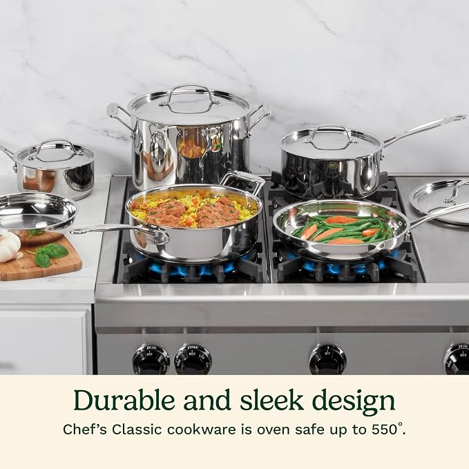 Cuisinart 77-10P1 10-Piece Chef's-Classic-Stainless Collection, Cookware Set - Image 2