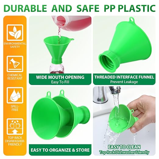 Threaded Funnel Easy Fill Funnel, Twist On Empty Spray Bottle Refill Adapter Fit - Image 3