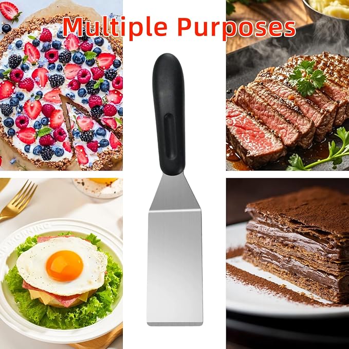 2-Pieces Small Metal Spatula Set, Mini Metal Spatulas - Image 4