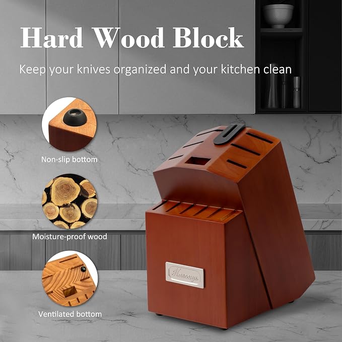 Knife Block Set, Japanese Stainless Steel Kitchen Knife Set - Image 6
