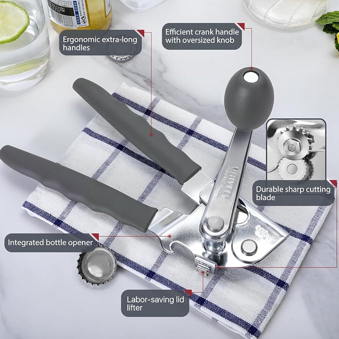 Commercial Can Opener, UHIYEE Hand Crank Can Opener Manual Heavy Duty - Image 2