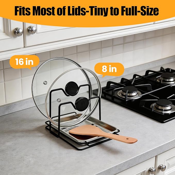 Pot Lid Holder While Cooking, 304 Stainless Steel Spoon Rest - Image 3