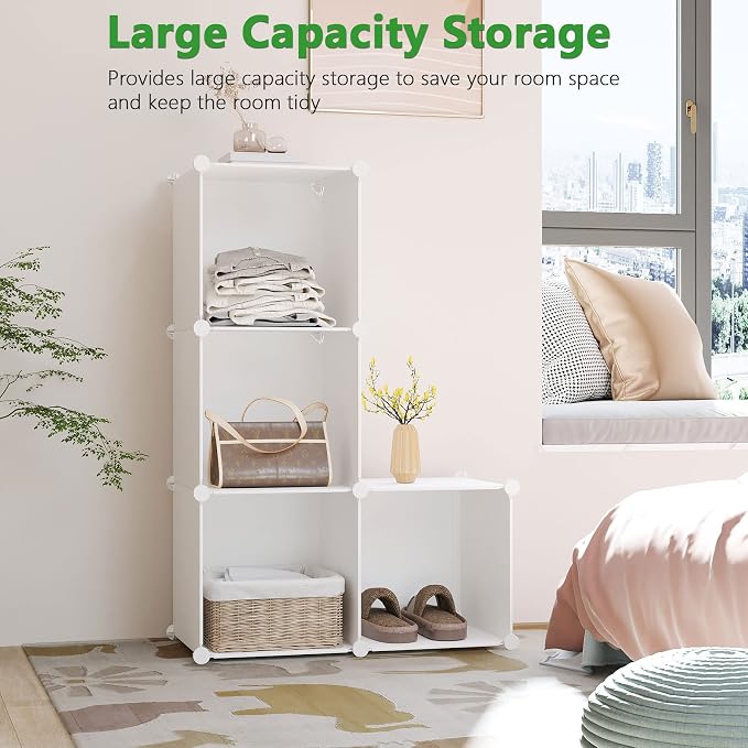 C&AHOME Cube Storage Organizer, 4-Cube Shelves Units, Closet Cabinet, DIY - Image 4