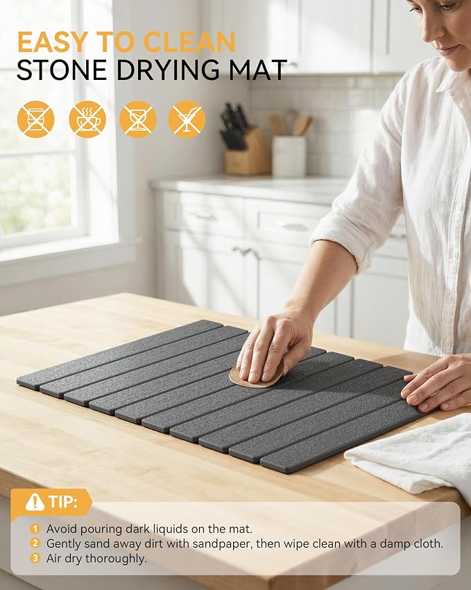 Yofidra Large Stone Dish Drying Mat - Image 7