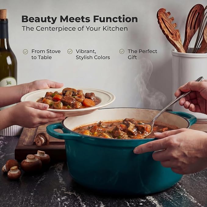 Zulay Kitchen 7.7 Quart Enameled Cast Iron Dutch Oven Pot - Image 7