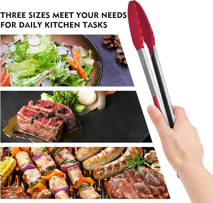 HOTEC Premium Stainless Steel Locking Kitchen Tongs - Image 6