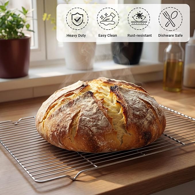 Lounsweer 4 Pcs Cooling Racks, 24L X 16W X 1H Stainless Steel Wire Rack - Image 4