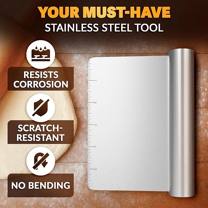 Bench Scraper Kitchen – Multipurpose Pastry Scraper Tool - Image 3