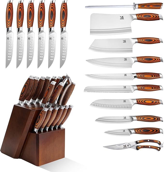 MSY BIGSUNNY Knife Block Set 17-piece Knife Set - Image 3