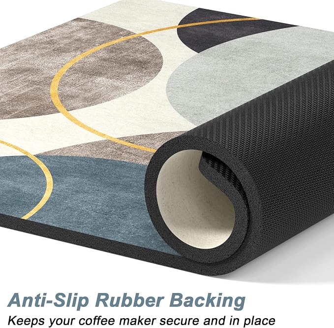 Rnivvi Coffee Mat, Hide Stain Rubber Backed Absorbent Dish Drying Pad - Image 4