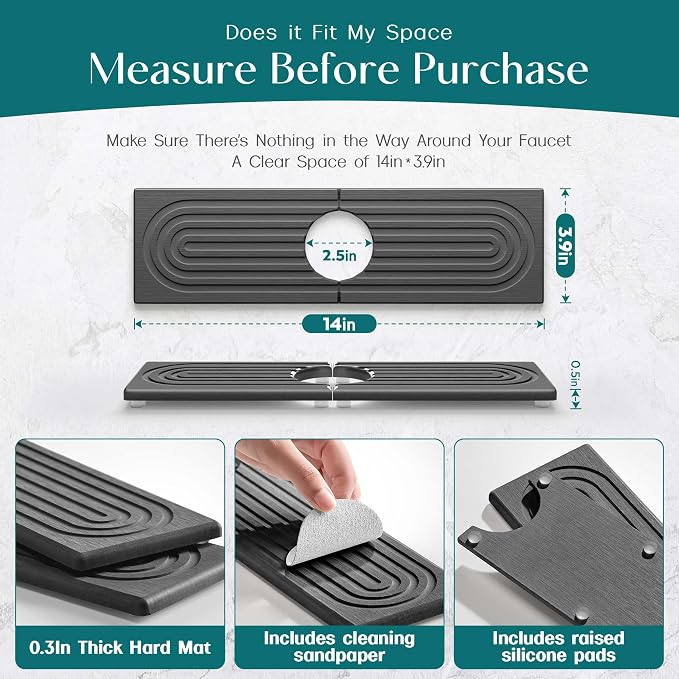 eormoe Diatomite Kitchen Faucet Mat - Image 2