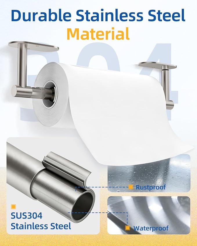 RUACQ Paper Towel Holder Under Cabinet, One Hand Tearing Paper Towel Holder - Image 5
