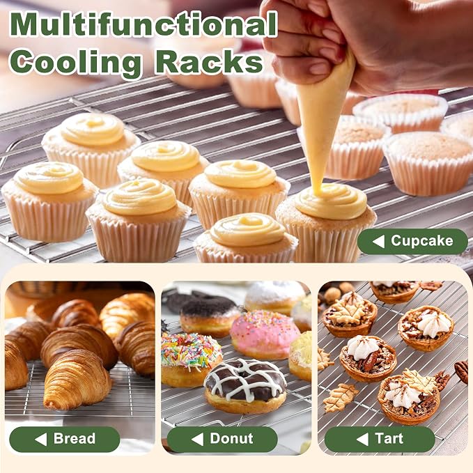 TeamFar Baking Sheet with Rack Set, 16/12.5/10.5 Inch Stainless Steel Cookie - Image 7