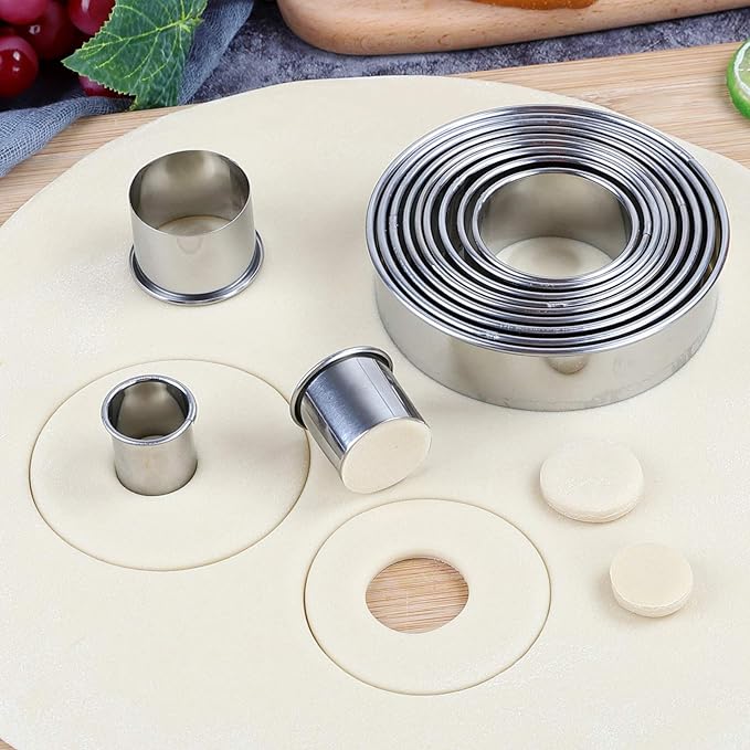 Round Cookie Cutters Set 12 Pieces Bistcuit Cookie Cutters Circle Pastry - Image 6