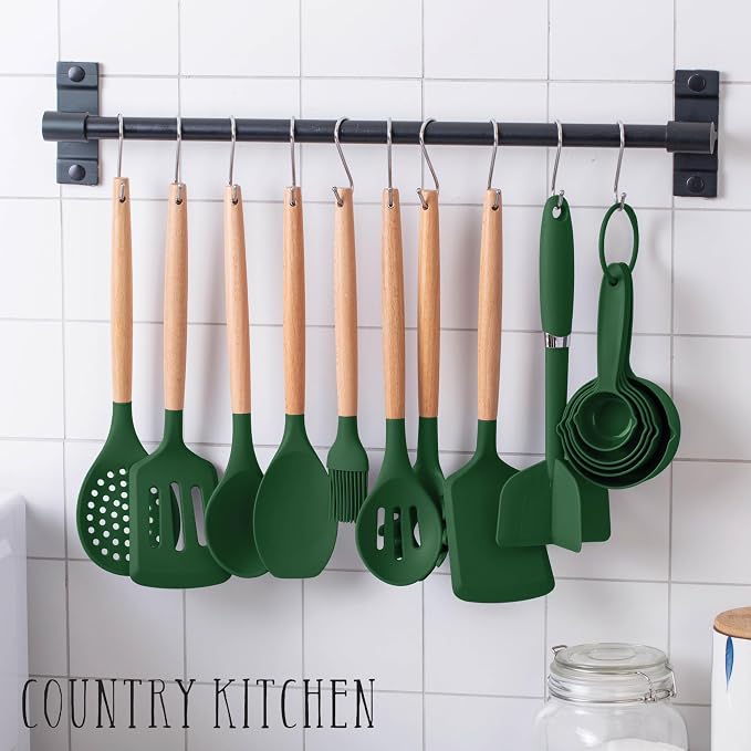 Country Kitchen Non Stick Silicone Utensil Set - Image 3