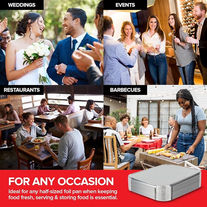Stock Your Home 9x13 Disposable Baking Pan Covers Heavy-Duty Aluminum Cake Pans - Image 7