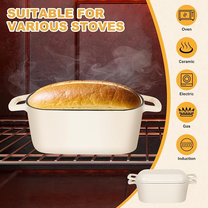 Oval Enameled Cast Iron Dutch Oven - Image 3