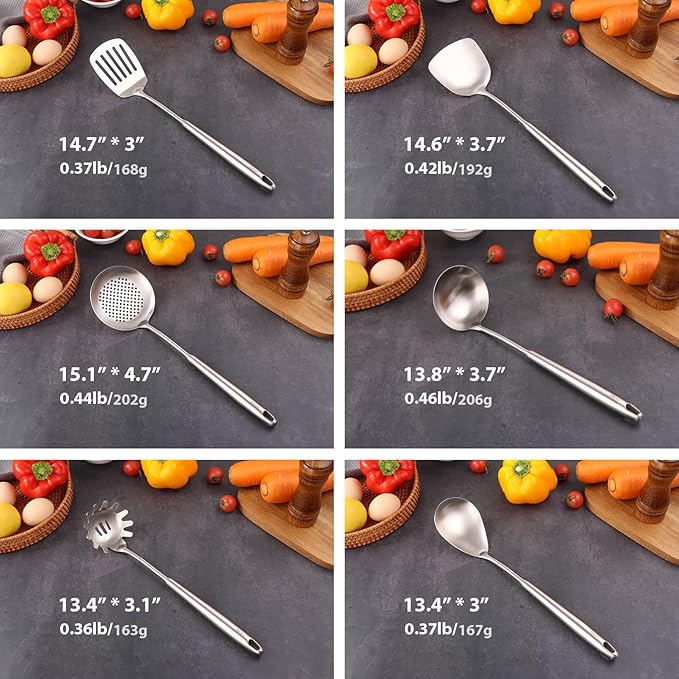 18/10 Stainless Steel Kitchen Utensils Set - Image 3