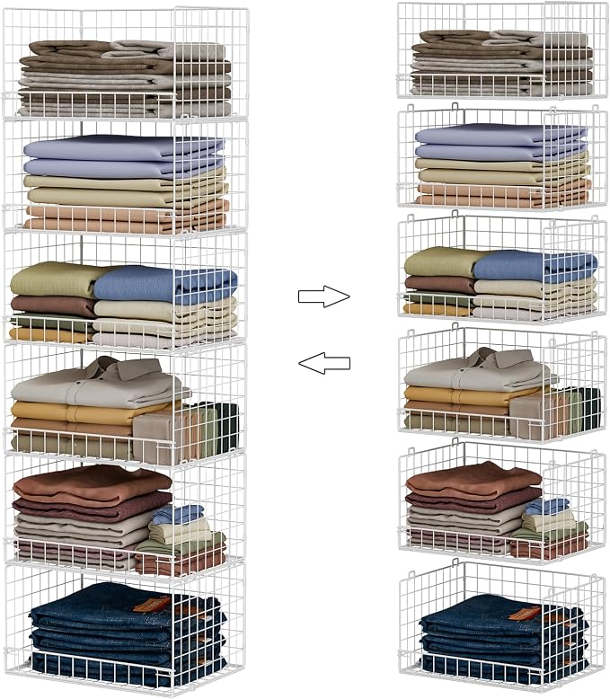 Yociyoga 6-Tier Stackable Closet Organizers and Storage Shelves, Closet Shelf by FollowWithYociyogaTogether