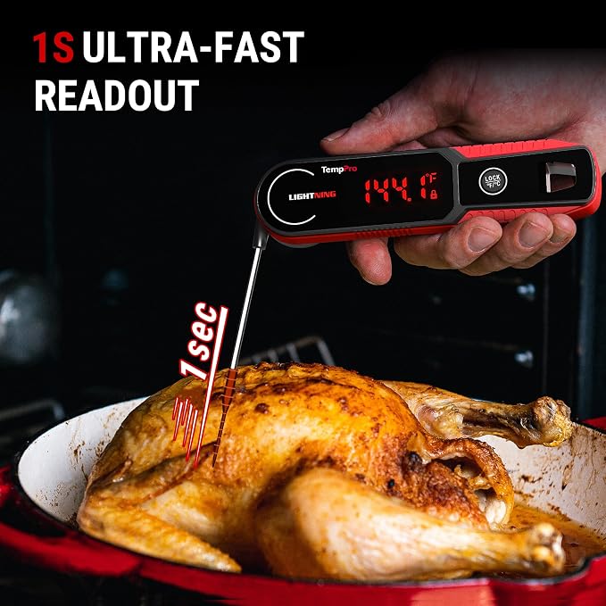 TempPro Lightning 1-Sec Instant Read Meat Thermometer, Kitchen Food Thermometer - Image 3