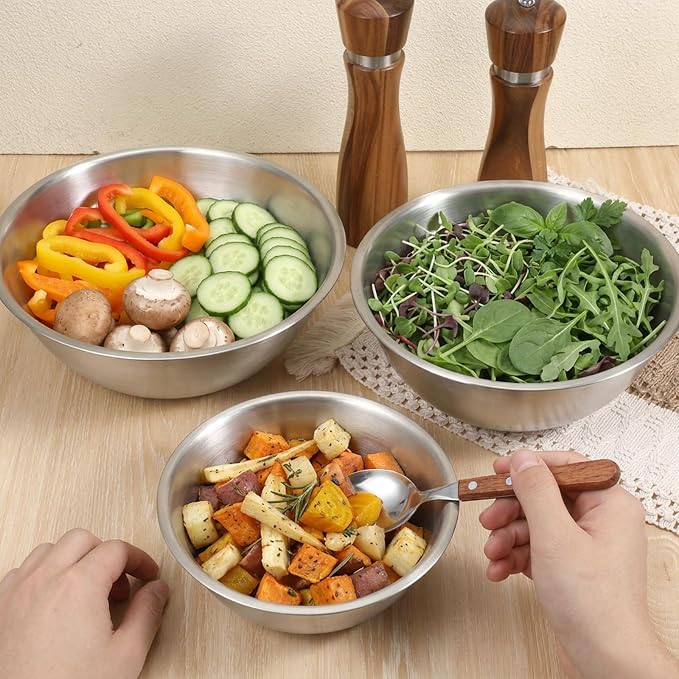 5 Pack Stainless Steel Mixing Bowls - Image 6