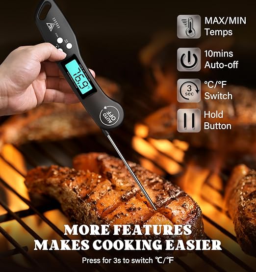 DOQAUS Digital Meat Thermometer, 2 Pack Instant Read Food Thermometer - Image 6