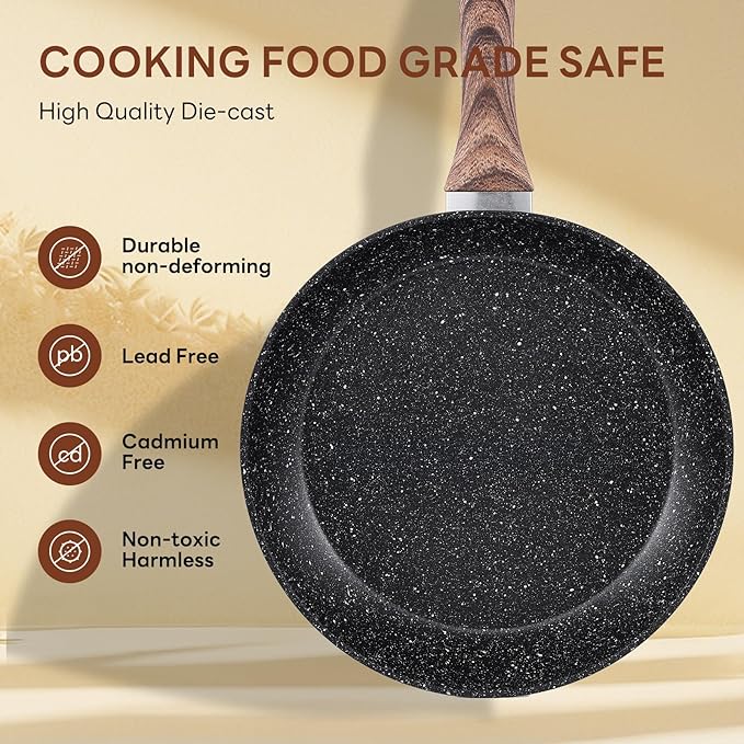 NEWBULIG 17-Piece Nonstick Cookware Set, Non-Toxic Pots and Pans - Image 6